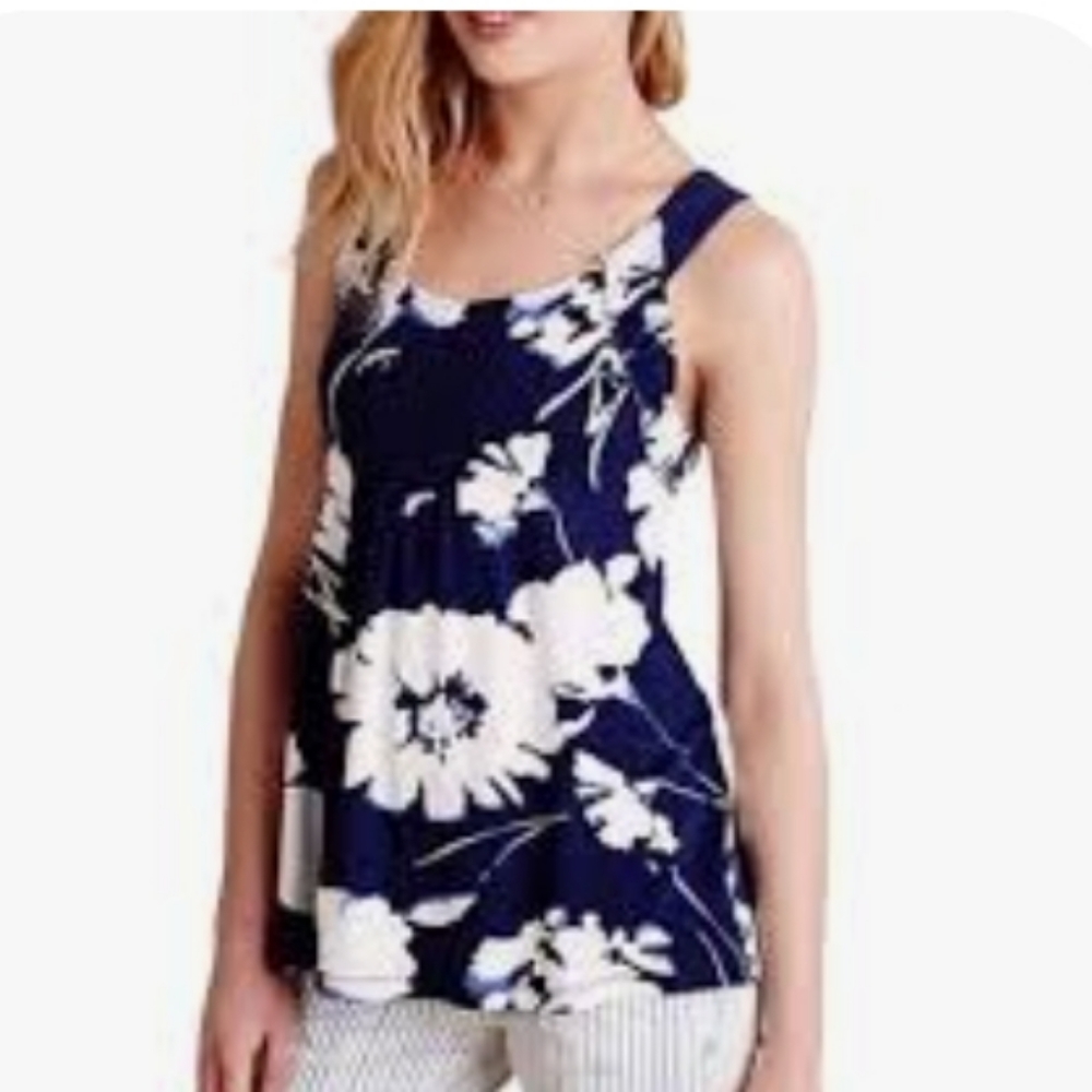 Meadow Rue By Anthropologie | Positano Smocked Tank, Navy Floral